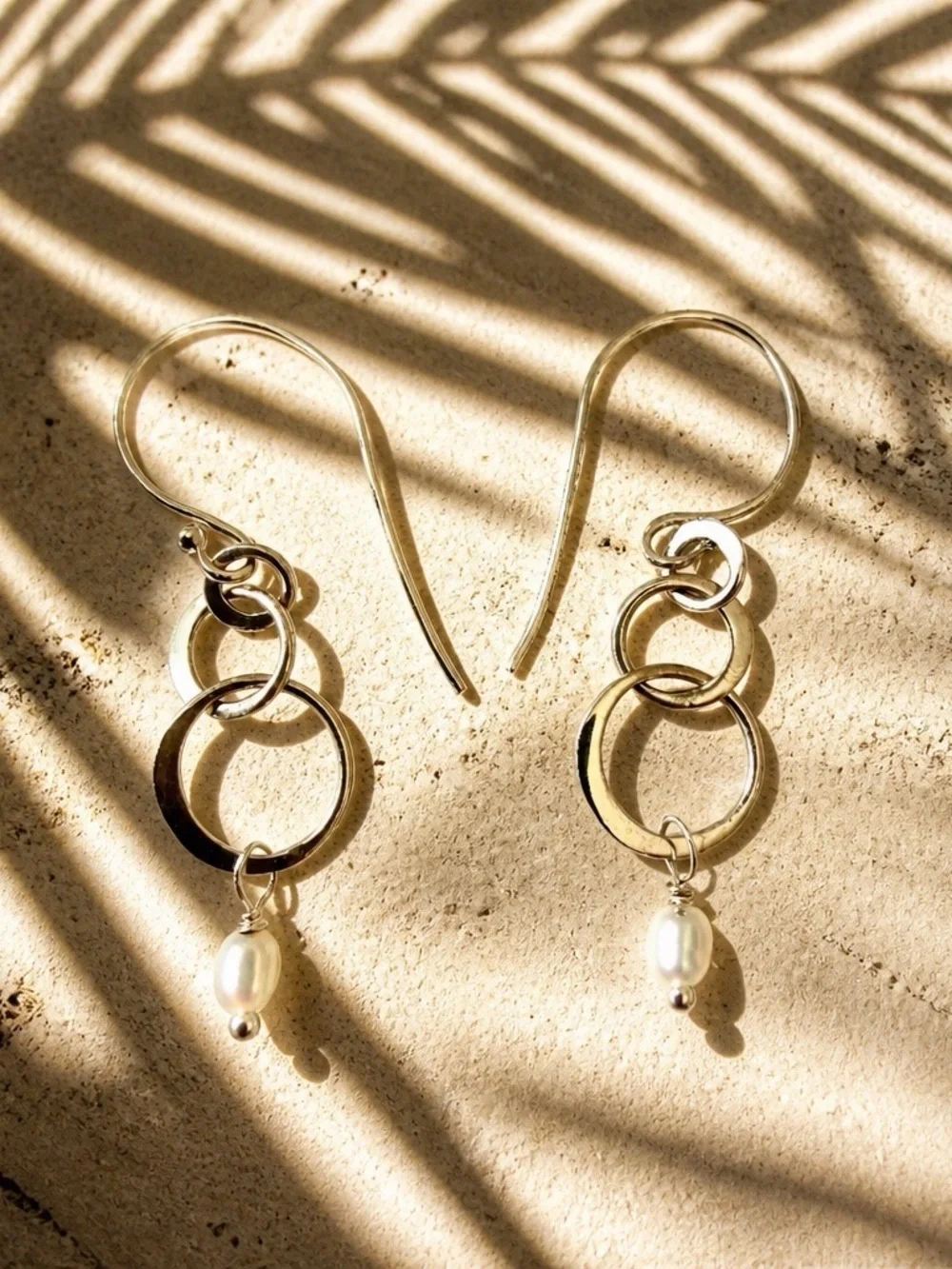 Silver Rings Pearl Drop Earrings - Women Jewelry